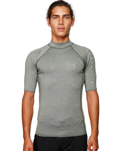 Mens grey short sleeve rash vest by Billabong
